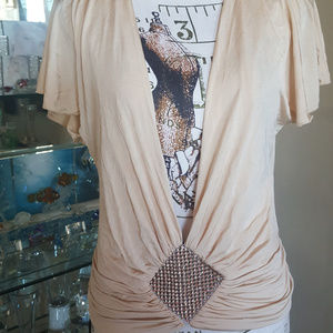 NWT - Sexy BEBE top Embellished, Rhinestones